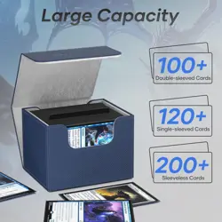 Card Deck Box, Commander Deck Box Holds 100+ Double-Sleeved Cards with Divide... - Image 4