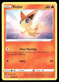 2021 Fusion Strike Set Pokemon Card 036 Victini NM - Image 1