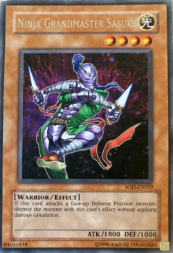 Ninja Grandmaster Sasuke SOD-EN019 Unlimited Rare YuGiOh TCG Card - Image 1