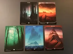 MTG Unstable Full Art Land set of 5 Swamp Island Plains Forest Mountain - Image 1