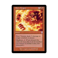 WOTC MtG Time Spiral Fiery Temper (R) (Foil) EX - Image 1