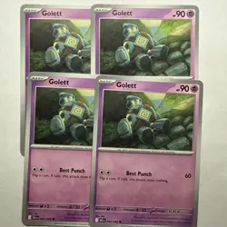 Golett x4 (playset) 042/086 Black Bolt (BLK en) Common NM pokemon - Image 1