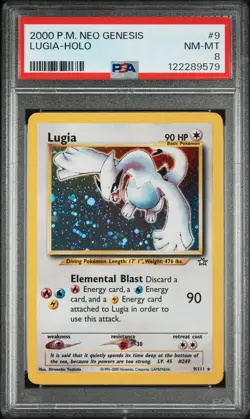 2000 POKEMON NEO GENESIS #9 LUGIA-HOLO PSA 8 - Image 1