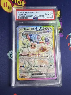 2025 POKEMON PRE EN-PRISMATIC EVOLUTIONS #167 EEVEE EX PSA 10 - Image 1