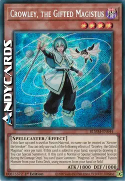 CROWLEY, THE GIFTED MAGISTUS (Il Dotato) Segreta SP • BLMM EN044 • 1Ed • Yugioh! - Image 1