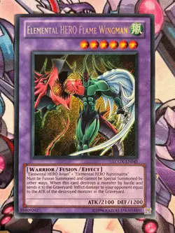 Elemental HERO Flame Wingman LCGX-EN045 Unlimited SECRET RARE YuGiOh Card - Image 1