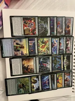 MTG Marvel's Spider-Man Lot Of Green Cards, UC, C, Rare’s, And x2 Foils - Image 1