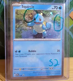 Pokemon TCG Card Squirtle 151 Black Star Promo 048 COSMOS HOLO 2 SWIRL - Image 1
