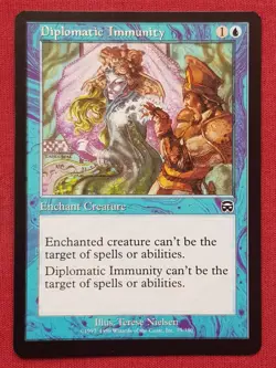 Magic The Gathering MERCADIAN MASQUES DIPLOMATIC IMMUNITY blue card MTG - Image 1