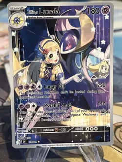 Pokemon Lillie and Lunala Anima Waifu Doujin ACG DIY Trainer Full Art Card New - Image 1
