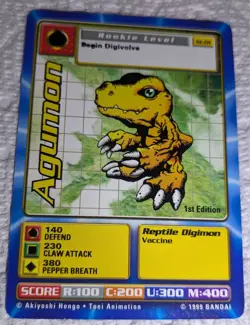 Digimon Cards - 1999 Digi-Battle 1st Edition Agumon ST-01 - Image 1
