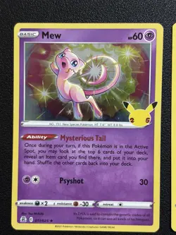 (2) Pokemon TCG Cards - Mew 11/25 - Celebrations 25th Anniversary - NM Holo Rare - Image 2