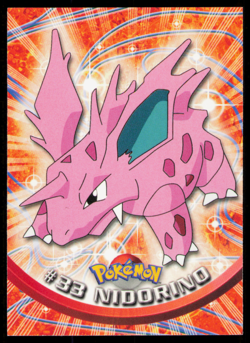 Nidorino #33 Black Logo - 1999 Pokemon Topps TV Animation Series 1 LP - Image 1