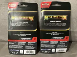 2 Pokemon Mega Evolution Premium Checklane Blisters w/ Tyranitar Cosmos Holo - Image 2