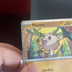 Pokemon TCG 2x SWIRL Mankey 106/193 Cosmos Holo Promo 2023 - Image 2