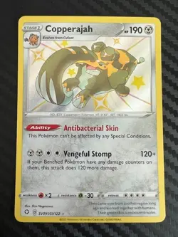 Pokemon TCG Copperajah SV091/SV122 Shining Fates Shiny Vault Holo Rare NM - Image 1