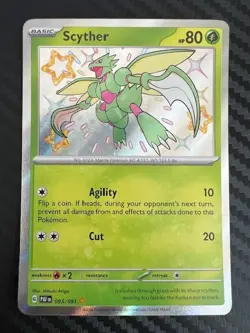 Pokemon TCG Scyther 095/091 Scarlet & Violet Paldean Fates Shiny Rare NM - Image 1