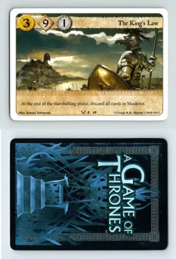The King's Law #F 49 - A Game Of Thrones Kings Of The Storm 2010 LCG Card - Image 1