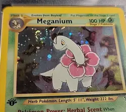 2000 POKEMON NEO GENESIS 1ST EDITION 10 MEGANIUM-HOLO NEAR MINT PSA 7 SWIRL!! - Image 2