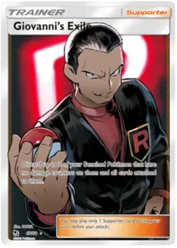 Giovanni's Exile (Full Art) - Pokemon Hidden Fates #67 Ultra Rare Holofoil - NM - Image 1