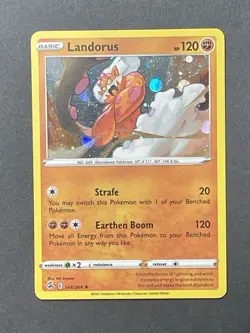 2021 Pokemon SWSH Fusion Strike Landorus Holo #148/264 Galaxy Swirl NM - Image 1
