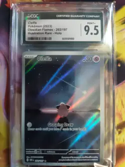 Cleffa Illustration Rare Pokemon SV03: Obsidian Flames (OBF) CGC 9.5 Mint+ - Image 1