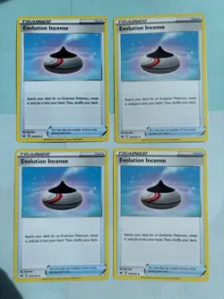 4x Evolution Incense Playset Trainer 163/202 Sword Shield Base Set Pokemon TCG - Image 1