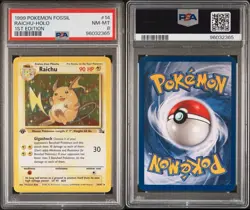 Pokemon Raichu 14/62 PSA 8 NM-MT Fossil 1st Edition Holo Rare 1999 WOTC - Image 3
