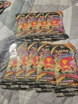 9x Packs Pokemon TCG Sword & Shield Darkness Ablaze Sleeved Booster Sealed 820650807138 - Image 1