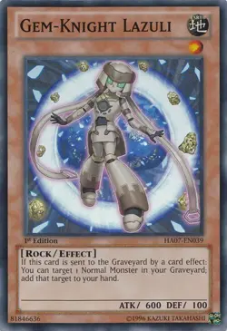 Yugioh! LP Gem-Knight Lazuli - HA07-EN039 - Super Rare - 1st Edition Lightly Pla - Image 1