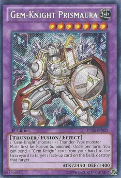 Yugioh! LP Gem-Knight Prismaura - HA06-EN020 - Secret Rare - 1st Edition Lightly - Image 1