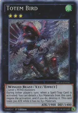Yugioh! MP Totem Bird - MP14-EN056 - Secret Rare - 1st Edition Moderately Played - Image 1