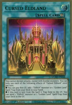 Yugioh! LP Cursed Eldland - MGED-EN048 - Premium Gold Rare - 1st Edition Lightly - Image 1