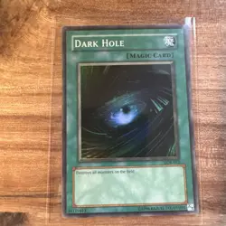 Yu-Gi-Oh! TCG Dark Hole LOB-052 Super Rare OG Unlimited-NM- Holo - Image 1