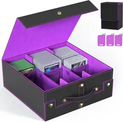 Trading Card Storage Box 1800+ with Small Case, MTG Commander Deck Box with Port - Image 1