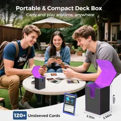 Trading Card Storage Box 1800+ with Small Case, MTG Commander Deck Box with Port - Image 3