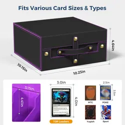 Trading Card Storage Box 1800+ with Small Case, MTG Commander Deck Box with Port - Image 5