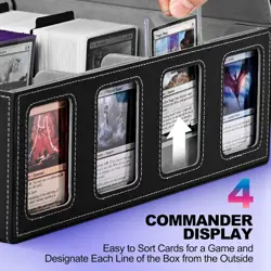 Trading Card Storage Box with Commander Display; 2400+ Deck Box for MTG with Rem - Image 2