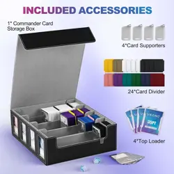 Trading Card Storage Box with Commander Display; 2400+ Deck Box for MTG with Rem - Image 3