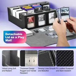 Trading Card Storage Box with Commander Display; 2400+ Deck Box for MTG with Rem - Image 5
