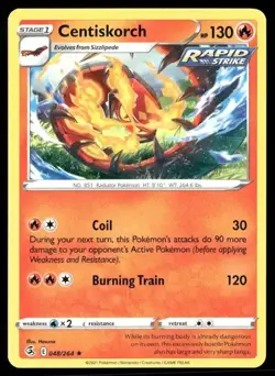 2021 Fusion Strike Set Pokemon Card 048 Centiskorch NM - Image 1