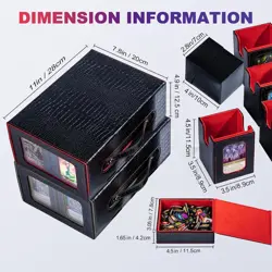 Dragon Pattern Commander Deck Box for MTG, 5-Deck Modular Card Case with Dice Tr - Image 3