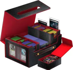 Dragon Pattern Commander Deck Box for MTG, 5-Deck Modular Card Case with Dice Tr - Image 4