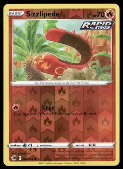2021 Fusion Strike Set Pokemon Card 047 Sizzlipede Reverse Foil NM - Image 1