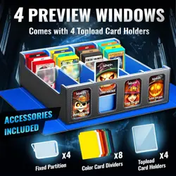 Trading Card Storage Box for Commander Display, 3000+ MTG Deck Box with 4 Toploa - Image 2