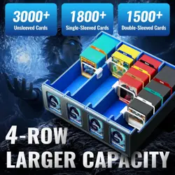 Trading Card Storage Box for Commander Display, 3000+ MTG Deck Box with 4 Toploa - Image 3