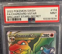 Pokemon Charizard Cataract Brilliant Stars - Secret #174 PSA Grade MINT 9 Card - Image 1