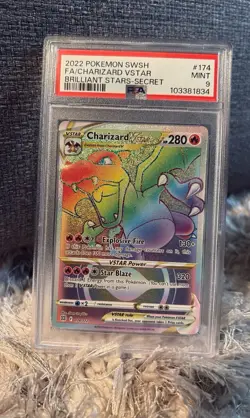 Pokemon Charizard Cataract Brilliant Stars - Secret #174 PSA Grade MINT 9 Card - Image 2