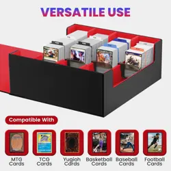 3500+ Trading Card Storage Box,4-Row MTG Deck Box with 36 Dividers & 8 Stoppers, - Image 4
