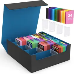 Trading Card Storage Box, 3000+ MTG Deck Box with 24 Colorful Dividers & 4 Card - Image 1